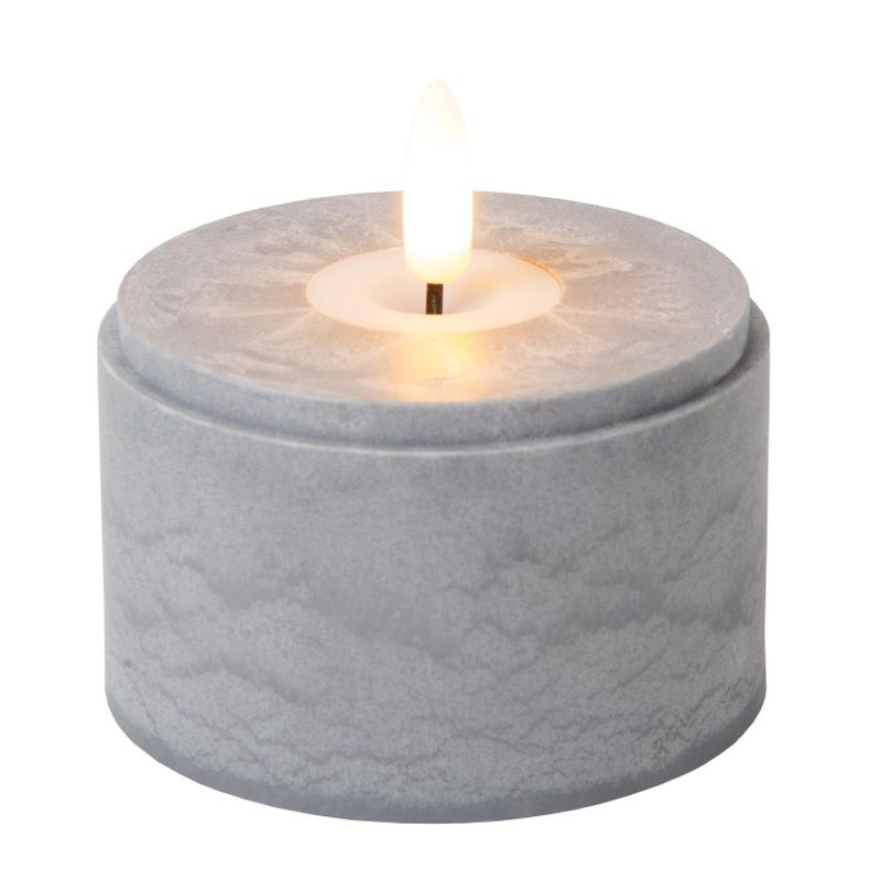 Lucide VELAS - Stolná lampa - Batérie - Ø 8 cm - LED - Smoke Grey - Sada 3 ks